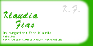 klaudia fias business card